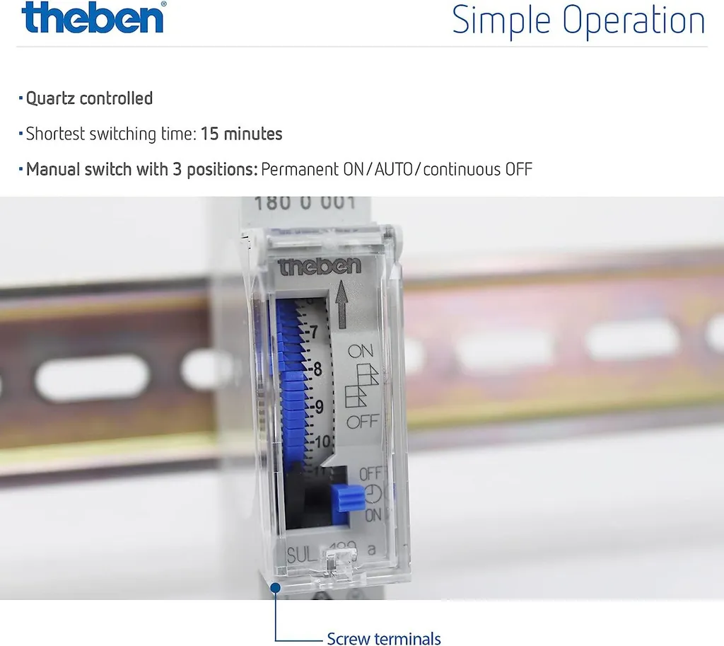Programmateur Journalier SUL181a - Interrupteur Horaire Rail DIN 24h - 4