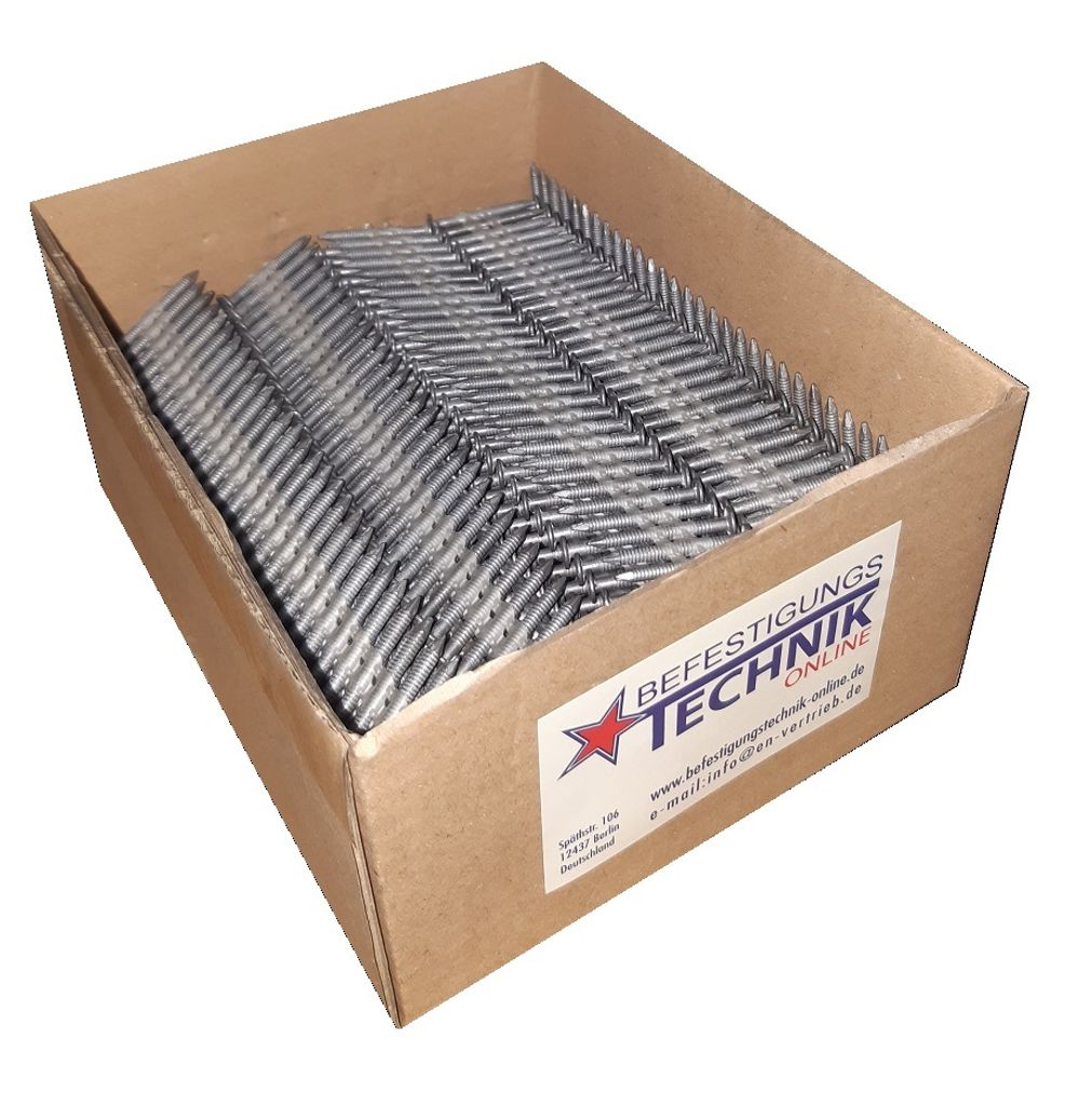 20° Haftennägel 2,8x25mm Ring feuerverzinkt für Haftennagler Paslode Haubold Tjep Würth 2M K