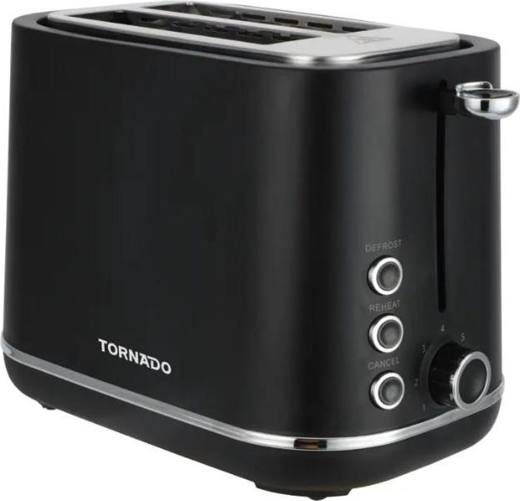 Tornado Toaster, Matte Oberfläche, 2 Scheiben (100x100), 720-850W, Auto Pop-Up, Abbrechen/Abtauen/Aufwärmen, herausnehmbares Krümelfach