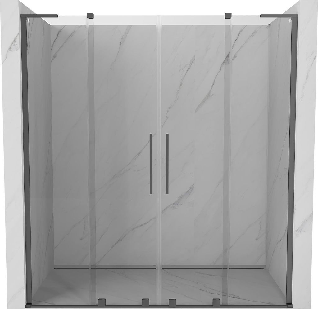 Mexen Velar L Duo Schiebetüren 200 cm, transparent, Gun Metal - 871-200-003-02-95