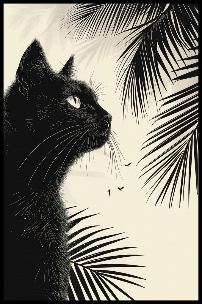 Plakat 56,6x86,4cm Nachdenklichkeit im Schatten der Palmen
