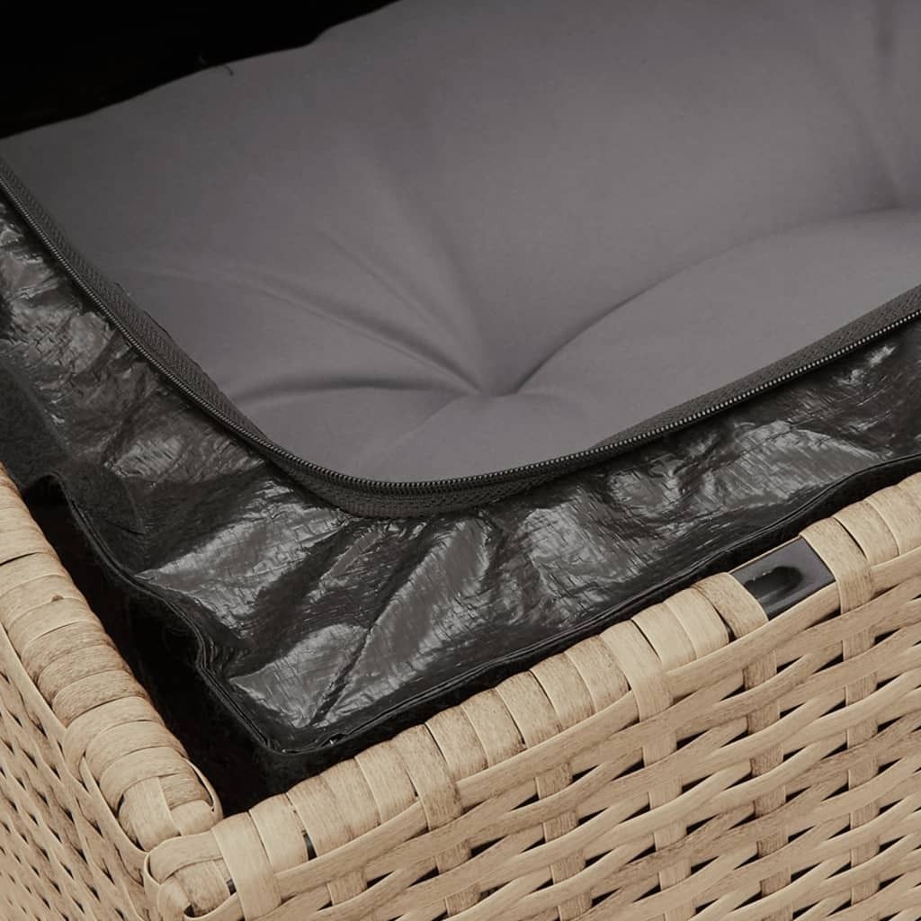 vidaXL Gartensofa mit Kissen 3-Sitzer Beige Poly Rattan Produktbild 2