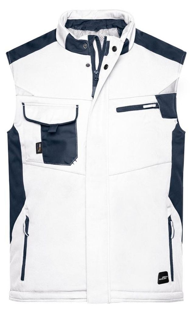 James and Nicholson - Weste langlebig für Herren/Damen Uni LT2535 (M) (Weiß/Kohlen-Schwarz)