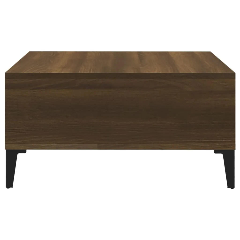 Table basse résistante aux taches 60x60 cm marron chêne facile à monter - 4