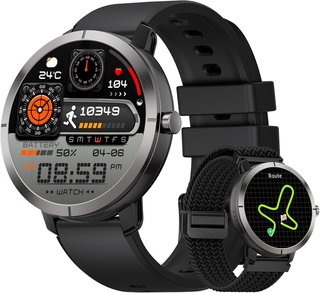 Smartwatch10 Tage Akku,1.35′′ Aluminiumgehäuse,Anruf/KI-Sprachassistent,170+ Sportmodi,Fitness Tracker mit Herzfrequenz,SpO2,Stress,Schlaf-Tracker