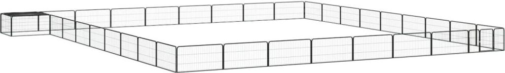 36-tlg. Hundelaufstall Schwarz 100x50cm Stahl Pulverbeschichtet