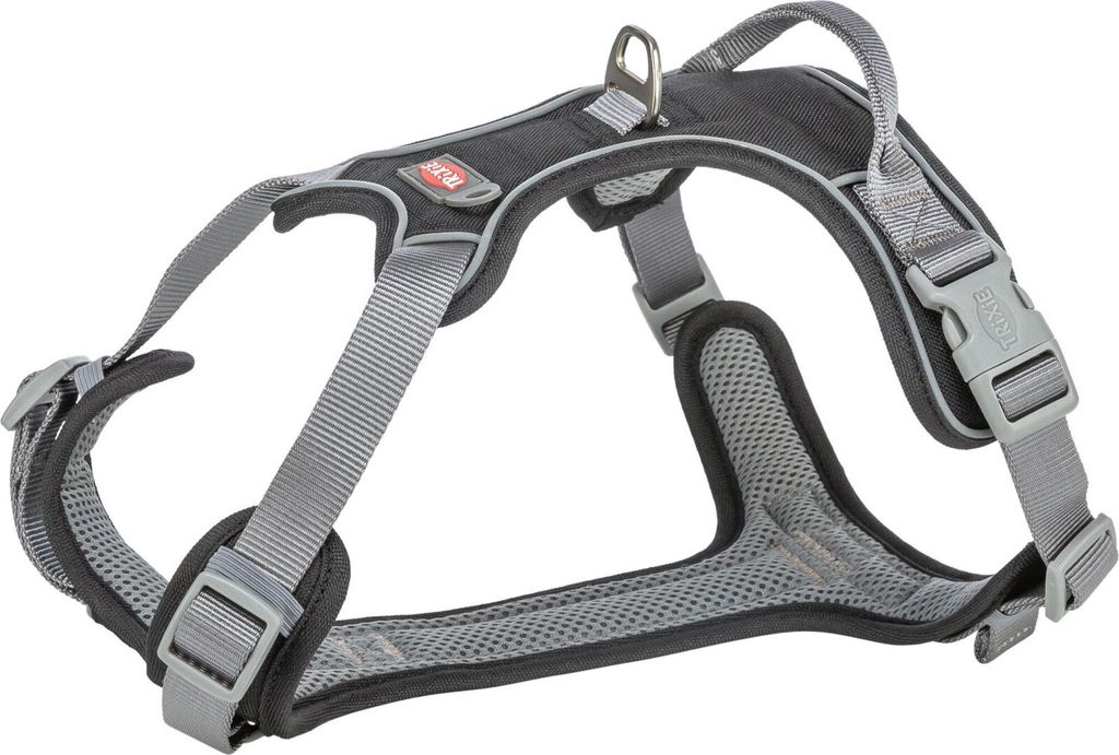 TRIXIE Premium Active Geschirr - schwarz - 49–69 cm/20 mm