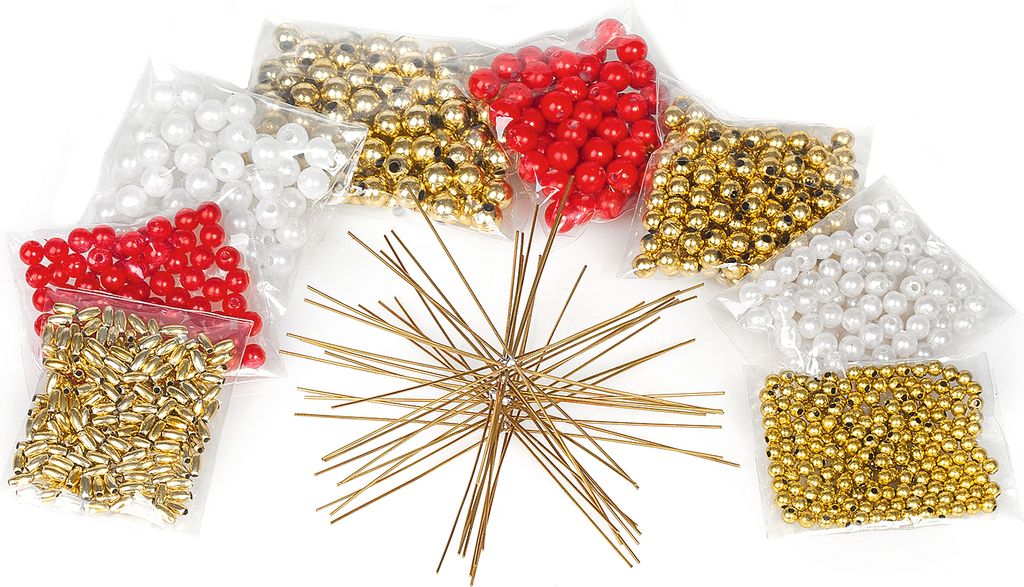 VBS Perlenstern Set 10 Stück 10 cm DIY Bastelset für Weihnachtsdekoration