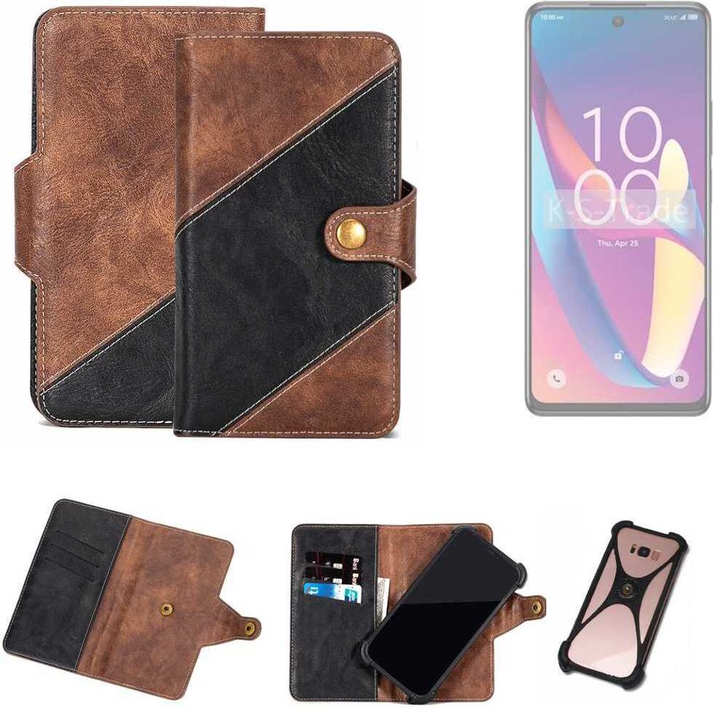 K-S-Trade Handyhülle Schutzhülle Bookstyle Case kompatibel mit TCL 50 XL 5G Klapphülle Cover Hülle Schutztasche 1x