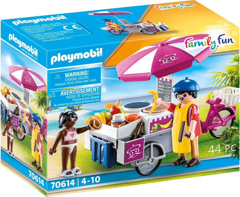 PLAYMOBIL Family Fun 70614 Stand de Crêpes Mobile avec Figurines et Food
