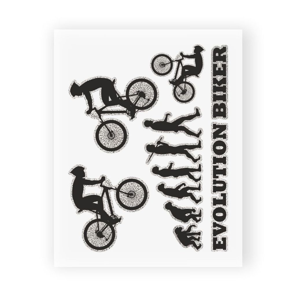 Sticker Aufkleber Evolution Biker Bike 10x12cm