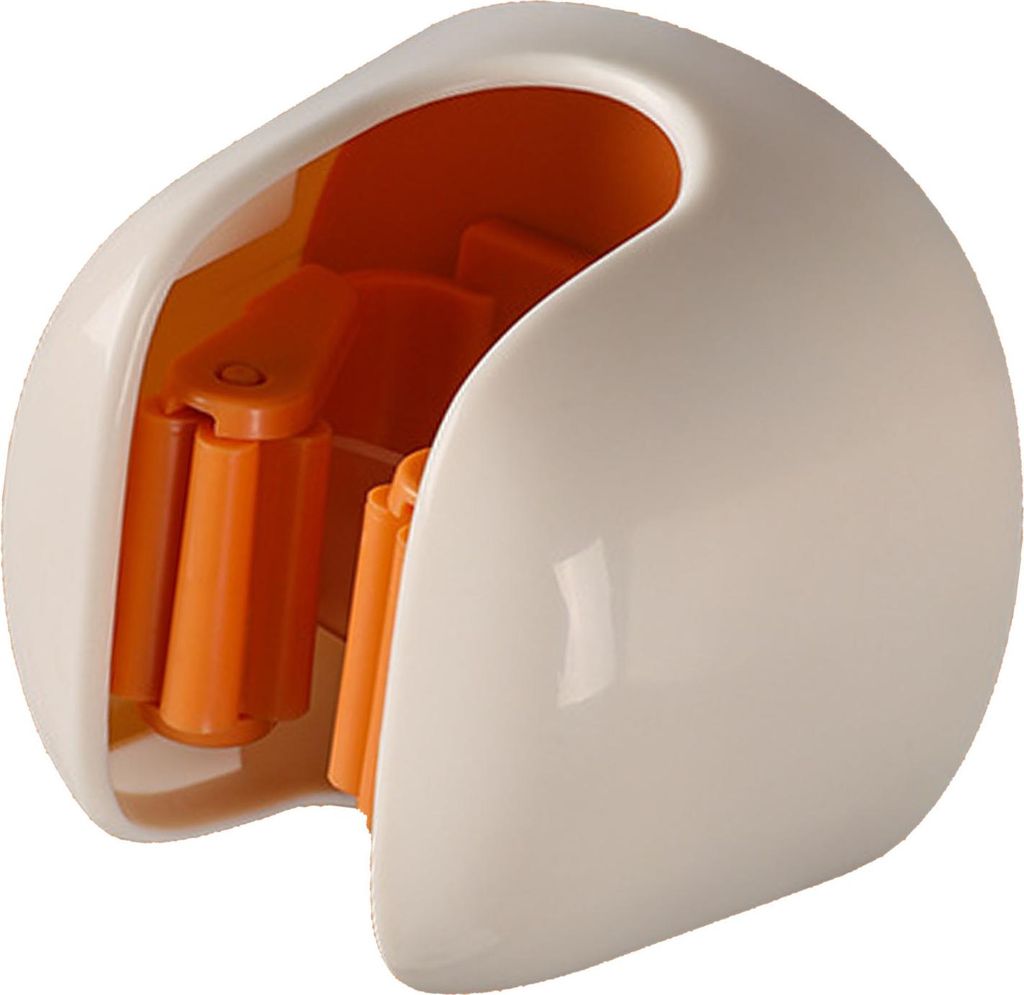 Mopphalter Wandhalterung Kein Bohren Sichere Fixierung Anti-Fall Mopp Besen Aufhänger für Bad Küche Balkon Orange