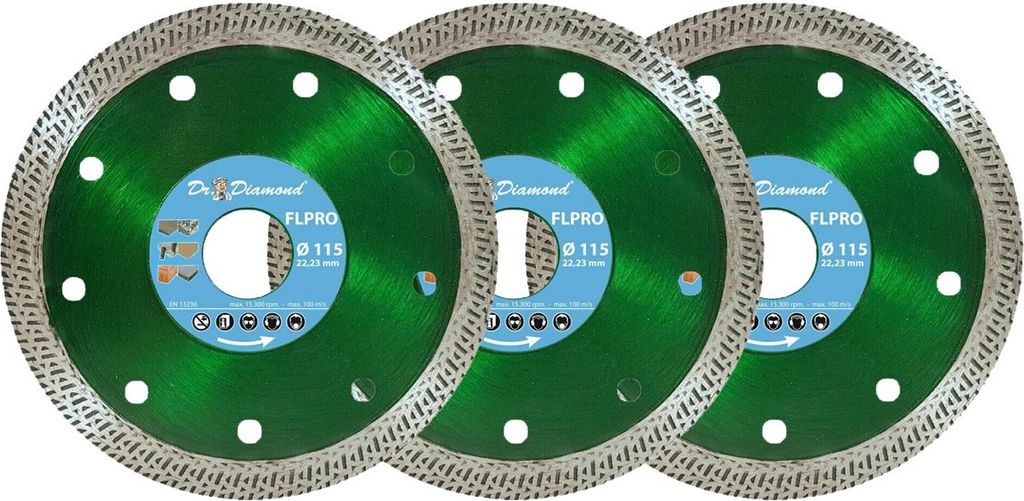 Diamanttrennscheibe Fliese Diamantscheibe 115 mm Variation 3x 115 mm FL Profi