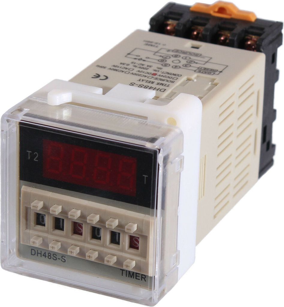 Zeitschaltuhr DH48S-S Zeitrelais Timer A-stabiler Multivibrator Hutschiene 24V DC