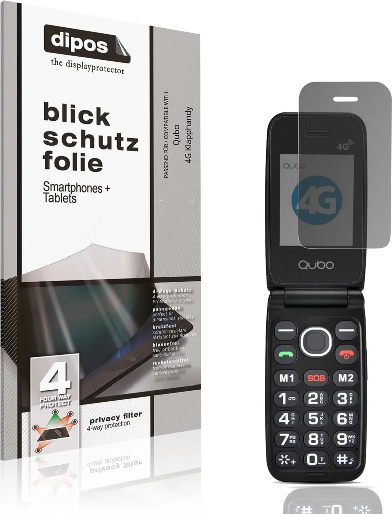 Pellicola Privacy Qubo 4G Klapphandy | Protezione Vista 4-Way dipos