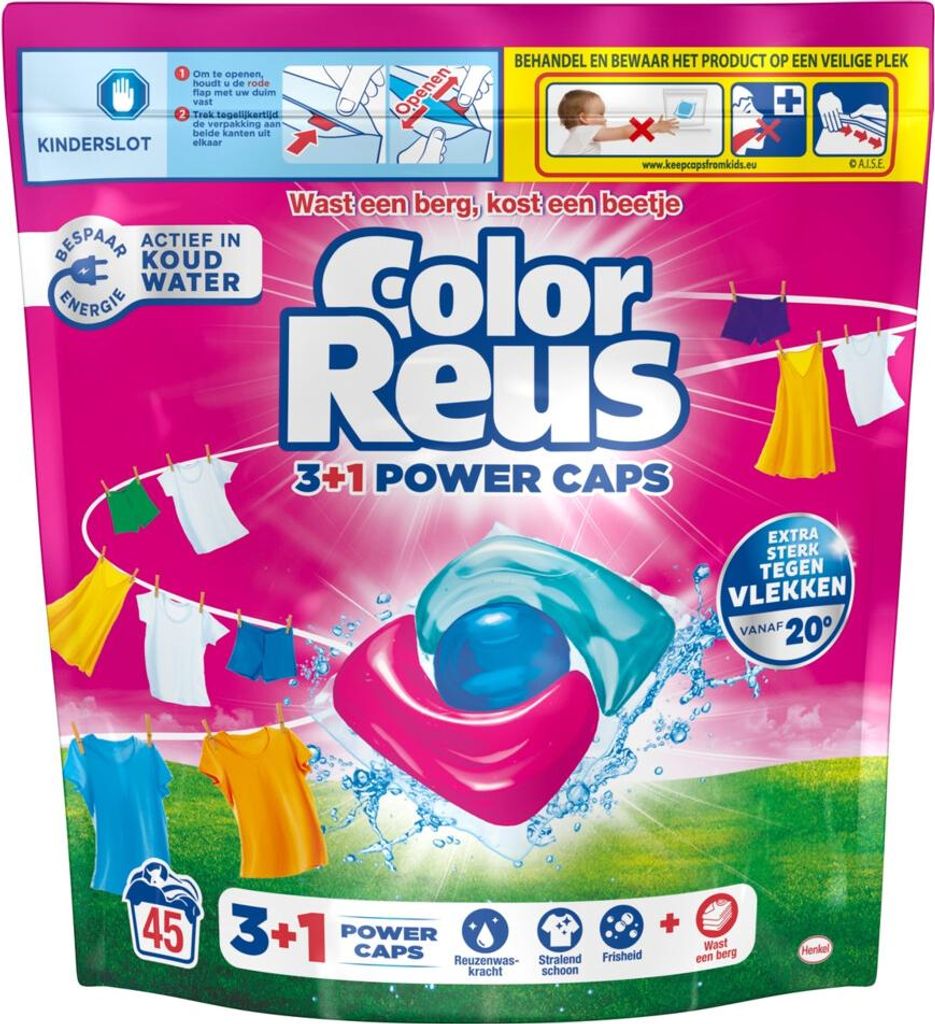 Color Reus - 3+1 Power Caps - Buntwäsche - 45 Wäschen - 1 Stück
