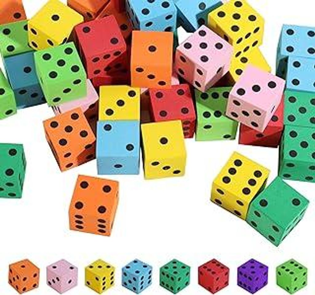 50 Stück Schaumstoffwürfel, 2 cm Farbwürfel, Lernspielzeug, Schaumstoffwürfel, Farbwürfel, Geschenke für Geschenk Junge Mädchen, Geburtstage...