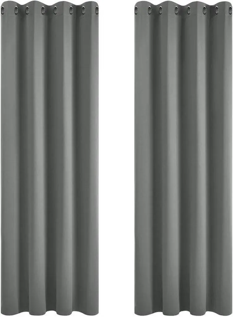Rideaux isolants thermiques gris clair 132 x 138 cm stop courant d'air