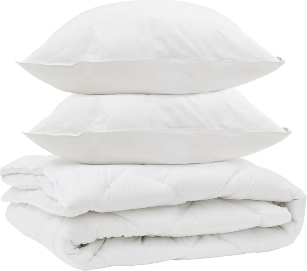 Piumone vidaXL 4 Stagioni + 2 Cuscini: Set Letto Bianco Anallergico