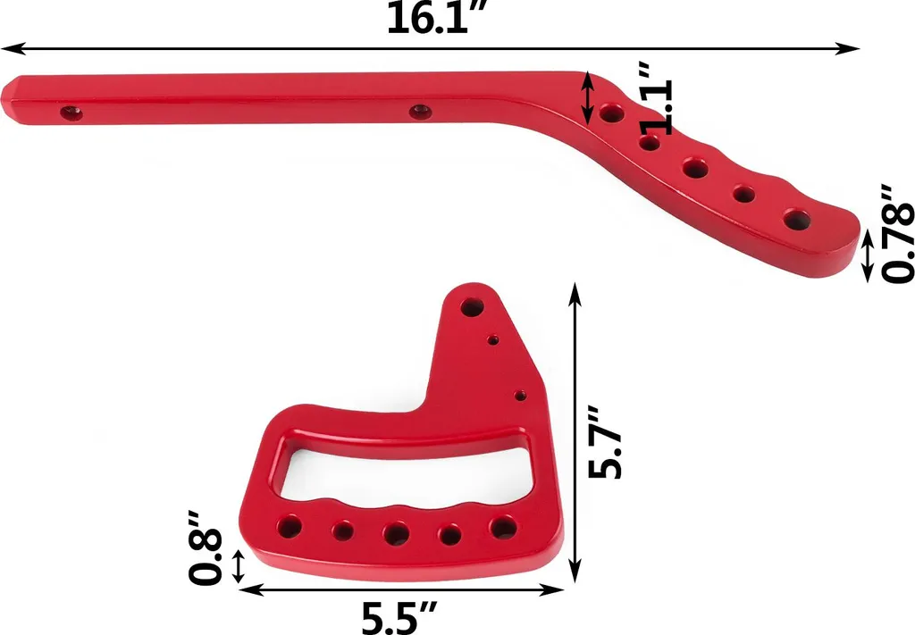 4 Poignées de Porte en Alliage Rouge pour Jeep Wrangler JK 2007-2017