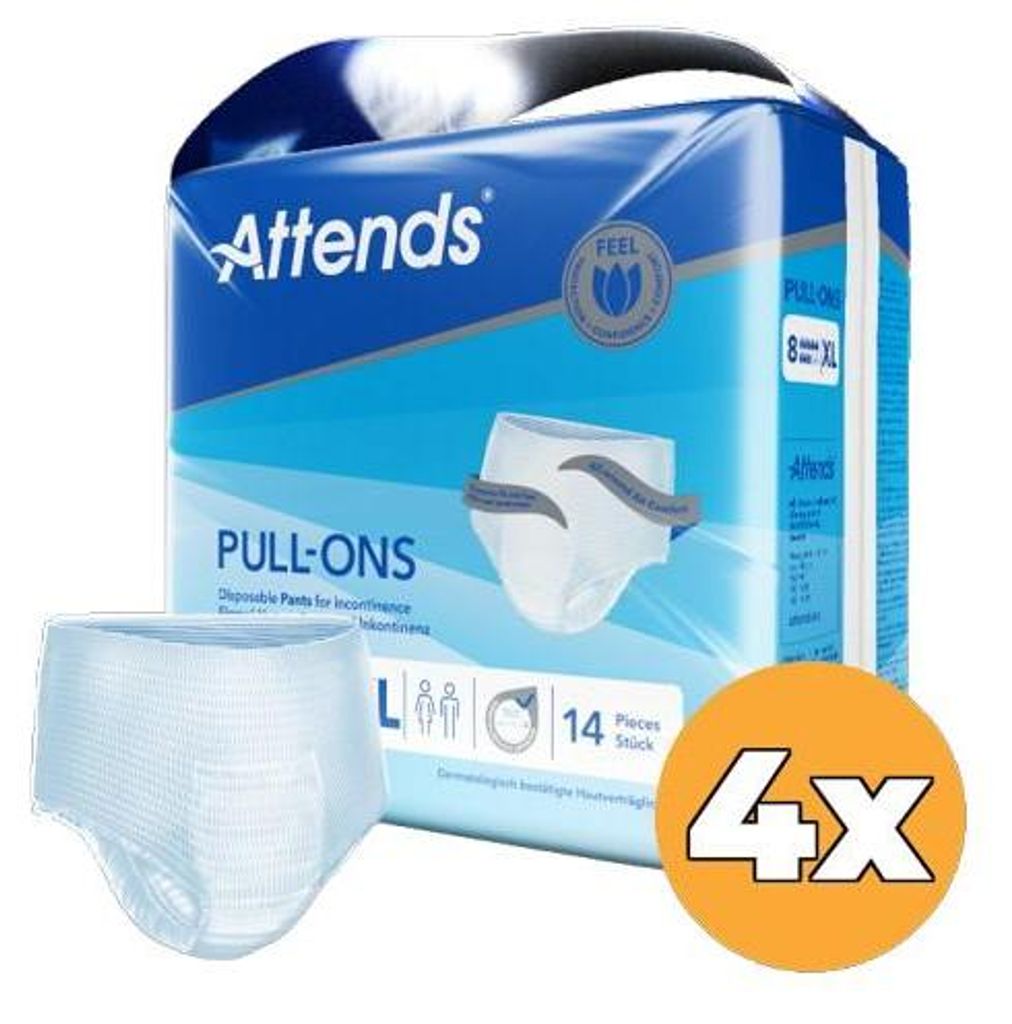 4x Attends Pull-ons 8 X-Large (14 stuks) Productafbeelding 