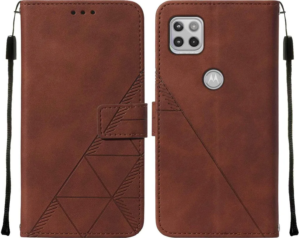Custodia Regalo per Motorola Moto One 5G Ace: Pelle Goffrata Marrone
