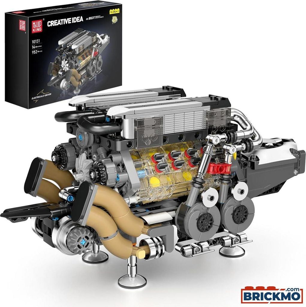 A detailed model of a W16 engine and its packaging.