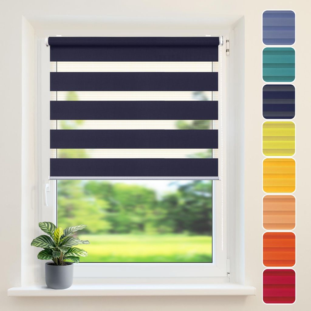 Doppelrollo COLOUR, Blau, 50x150cm
