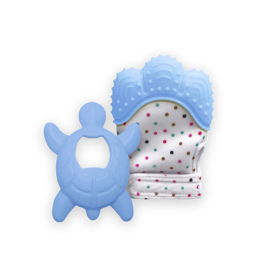 Liname Baby Handschuh mit Silikon Beißring und Zahnungshilfe Spielzeug Zahnhilfe Beissspielzeug