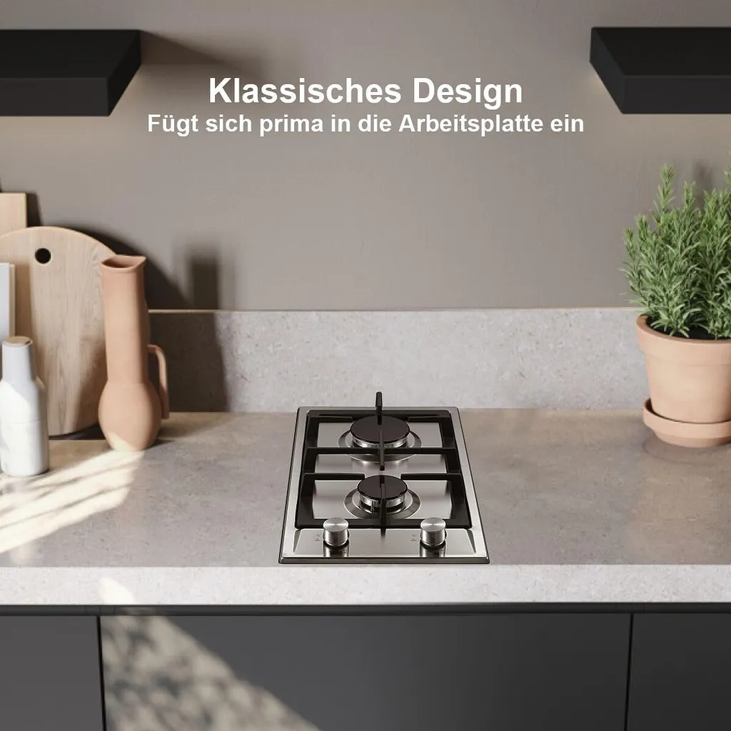 Plaque de cuisson gaz encastrable inox durable 4200W haute puissance