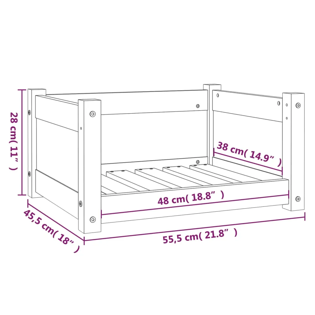 Letto per Cani vidaXL Legno Naturale Marrone Miele - 55x45 cm - 9