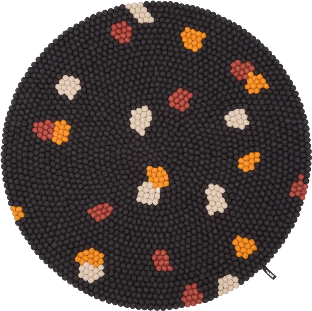 Terra Filzkugelteppich Rund ø 250 cm Türkis