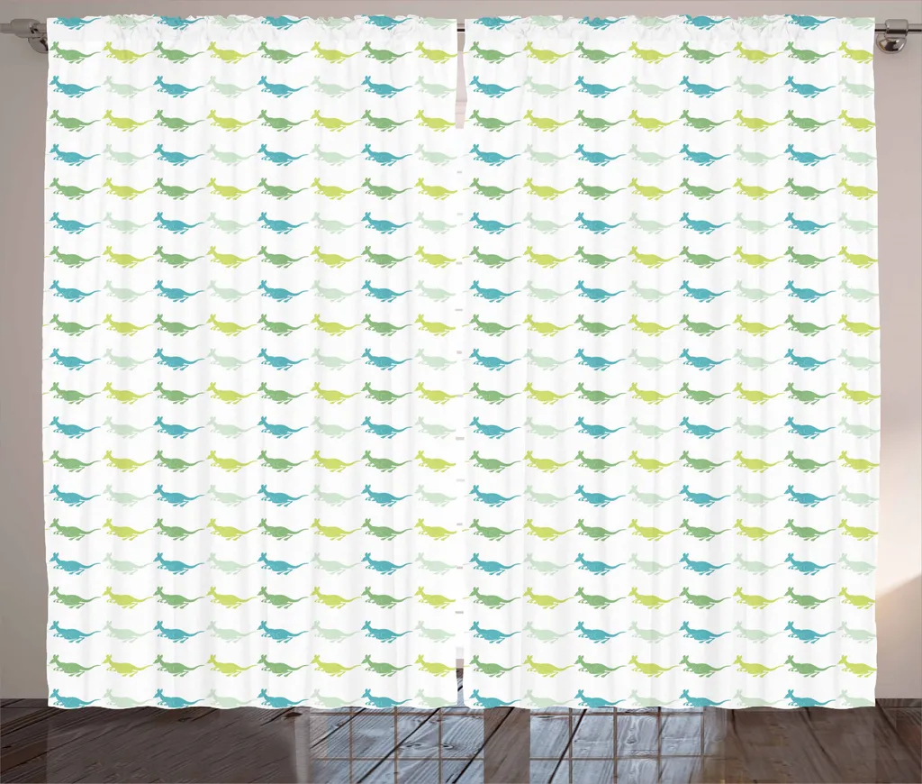 ABAKUHAUS Tenda rustica con canguro, cuccioli nella tasca, tenda con passanti e ganci per camera da letto, 280 x 245 cm, multicolore