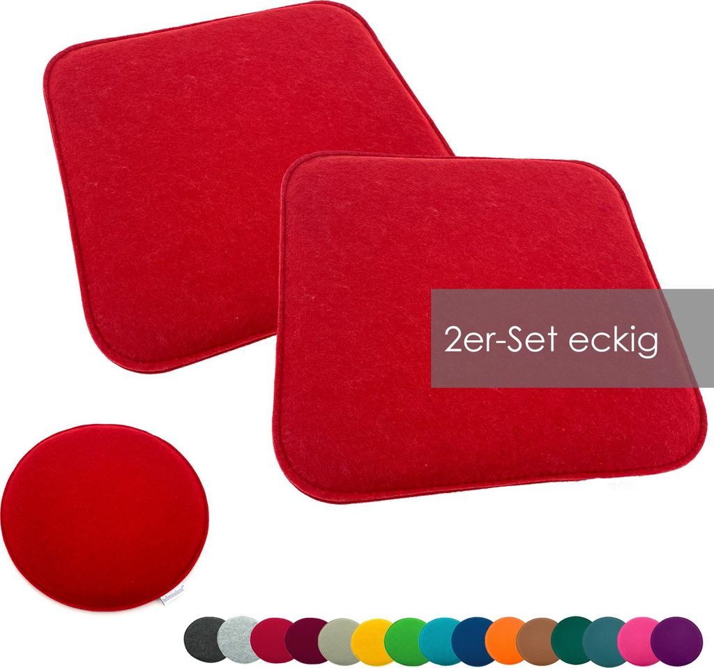 heimtexland ® Sitzkissen Set Filz Stuhlkissen Stuhlauflage Produktbild 