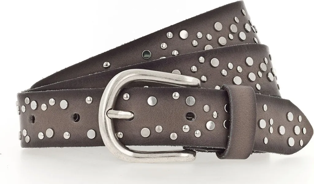 Vanzetti Rivet Belt 25mm Taupe W110 - Cintura Sottile in Pelle