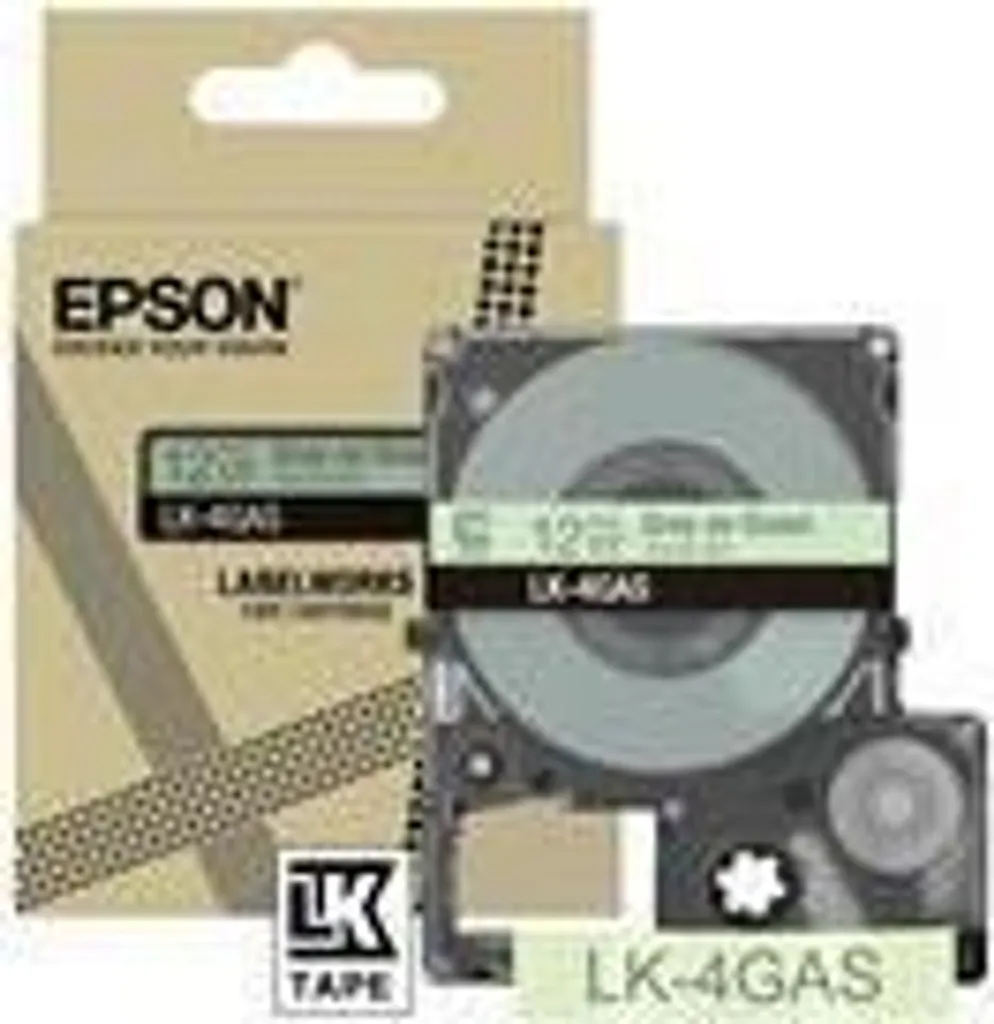 Epson LK-4GAS Nastro 12mm Grigio su Verde Chiaro - Originale LabelWorks - 2