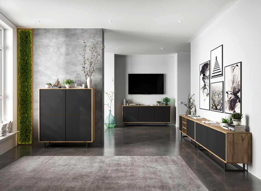 Komoda RTV ve stylu loft Dub Wotan Apollo 3D - Moderní - Obrázek produktu 5