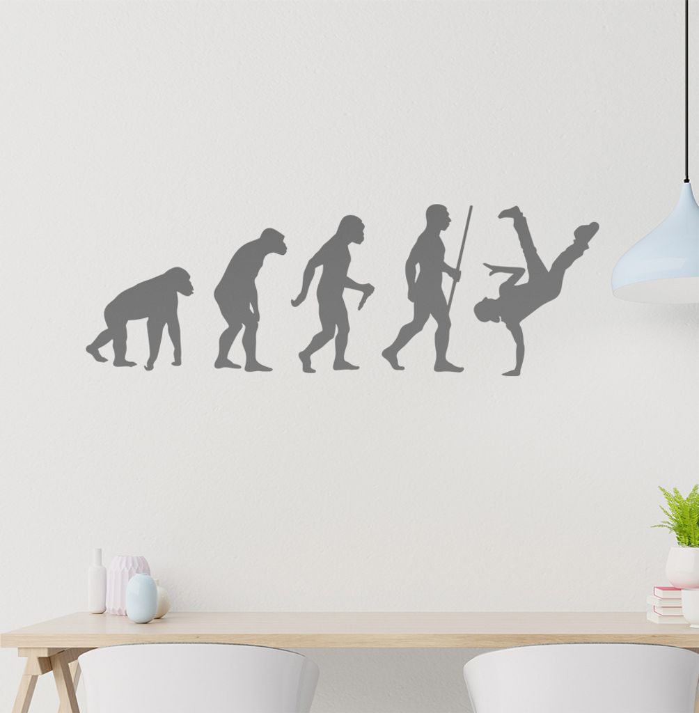 Breakdance Evolution Wandtattoo Wandaufkleber Wall Sticker - Dekoration, Küche, Wohnzimmer, Schlafzimmer, Badezimmer