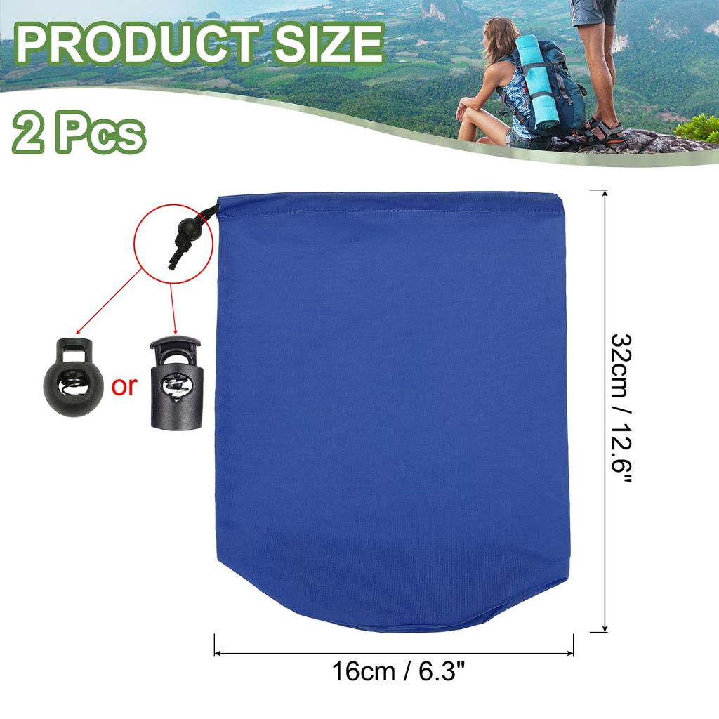 Kordelzugbeutel 2 Stš¹ck 16 x 32cm Stuff Sack, Wasserdichter Outdoor-Aufbewahrungssack Tragbarer Zugband-Staubschutzbeutel Leichter Schlafsack f...