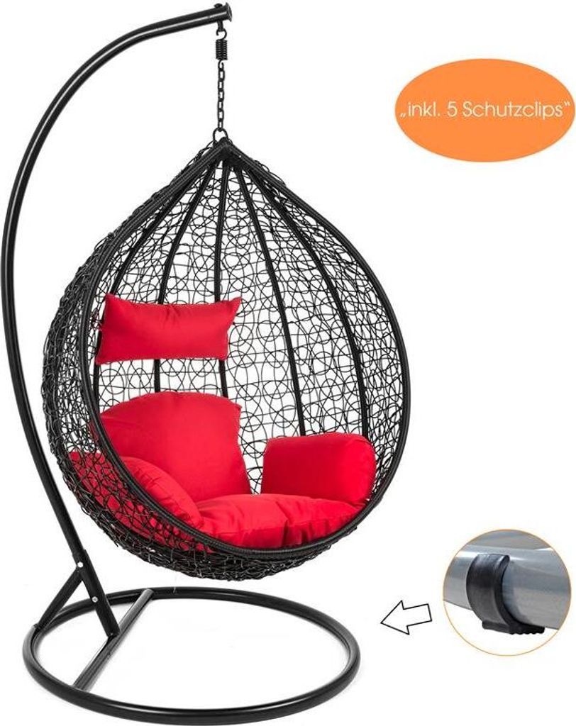 Hängesessel mit Gestell Polyrattan Hängekorb Rattan Produktbild 