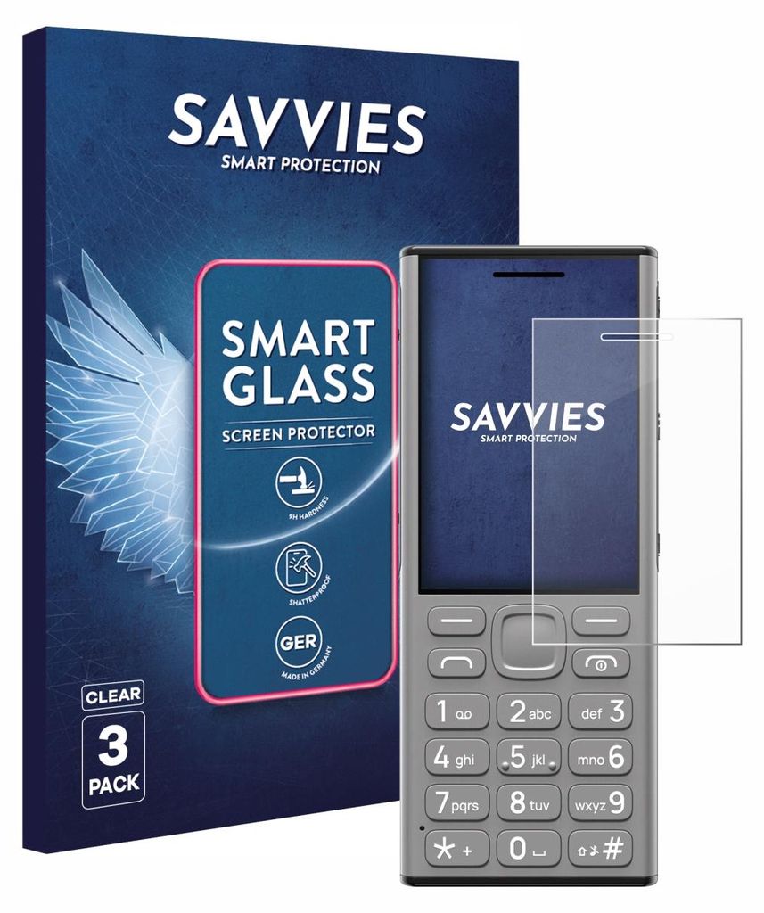 3x Savvies Schutzglas Folie für Nokia 130 Music 9H Panzer Schutzfolie Glas Displayschutz klar transparent
