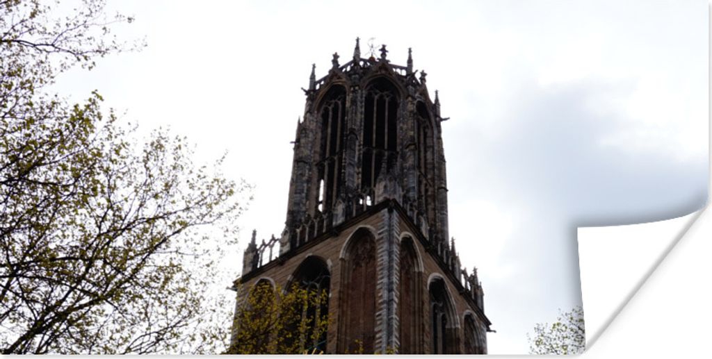 MuchoWow Poster Baum - Domturm - Utrecht 150x75 cm - ohne Rahmen
