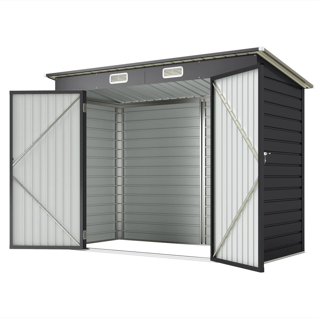 Outsunny tuinhuis van staal, 2,7 m², tuinhuis met dubbele Productafbeelding 