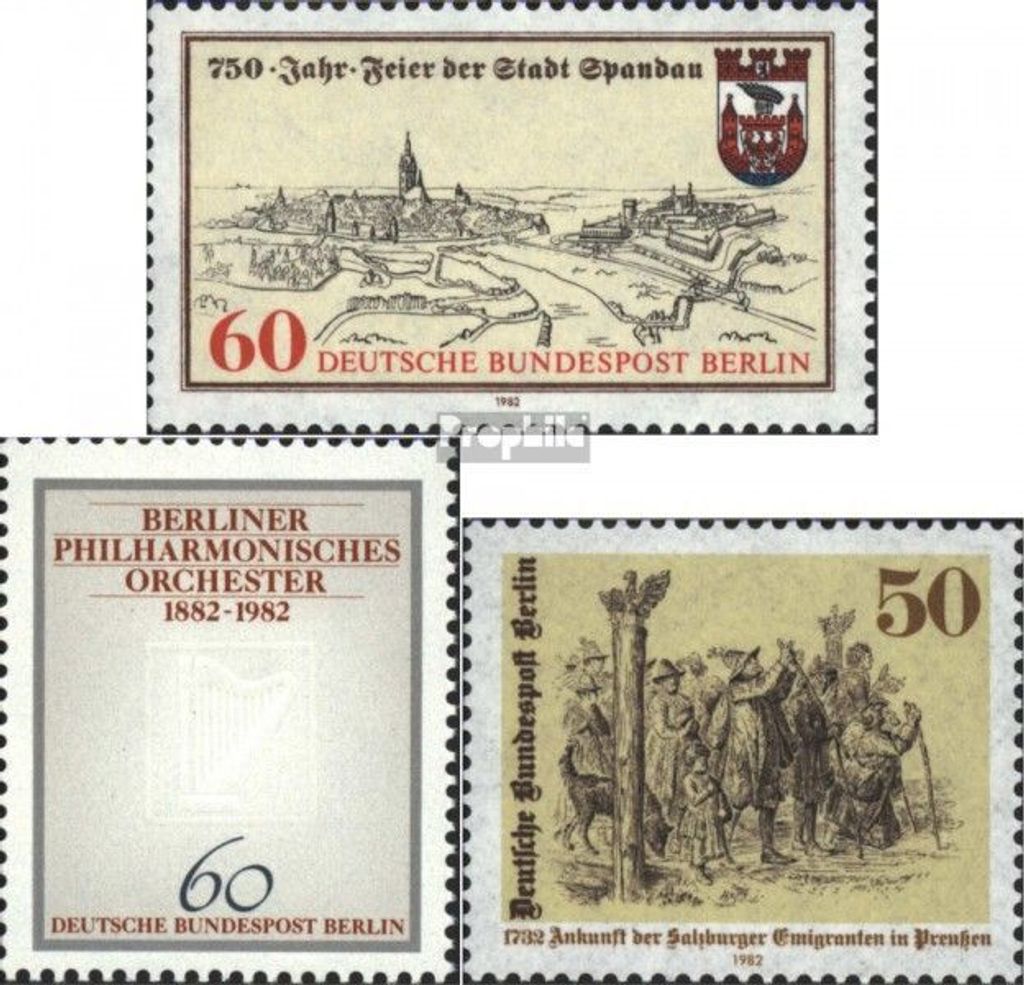Briefmarken Berlin (West) 1982 Mi 659,666,667 (kompl.Ausg.) gestempelt Spandau 750 Jahre