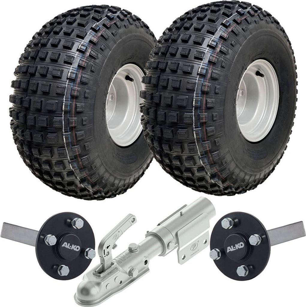 22x11.00-8 Knobby ATV Quad Trailer Kit Räder Achsen Swivel Hitch Max Load 310kgs
