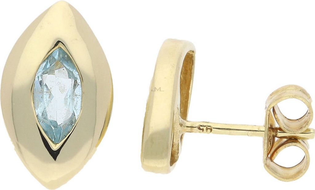 JuwelmaLux Ohrstecker 333 Gold mit Blautopas JL30-06-1668
