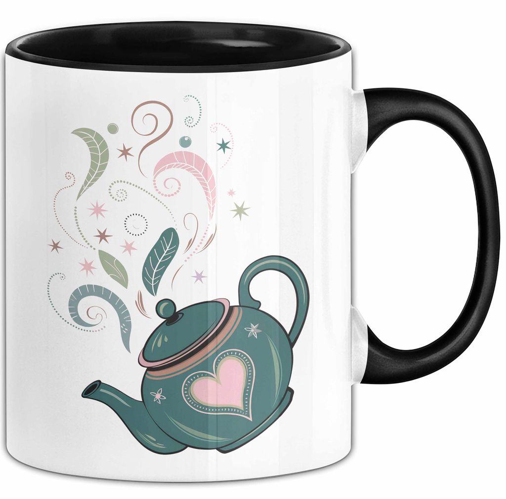 Teeliebhaber Tasse Geschenkidee für Kräuter Enthusiasten (Schwarz)