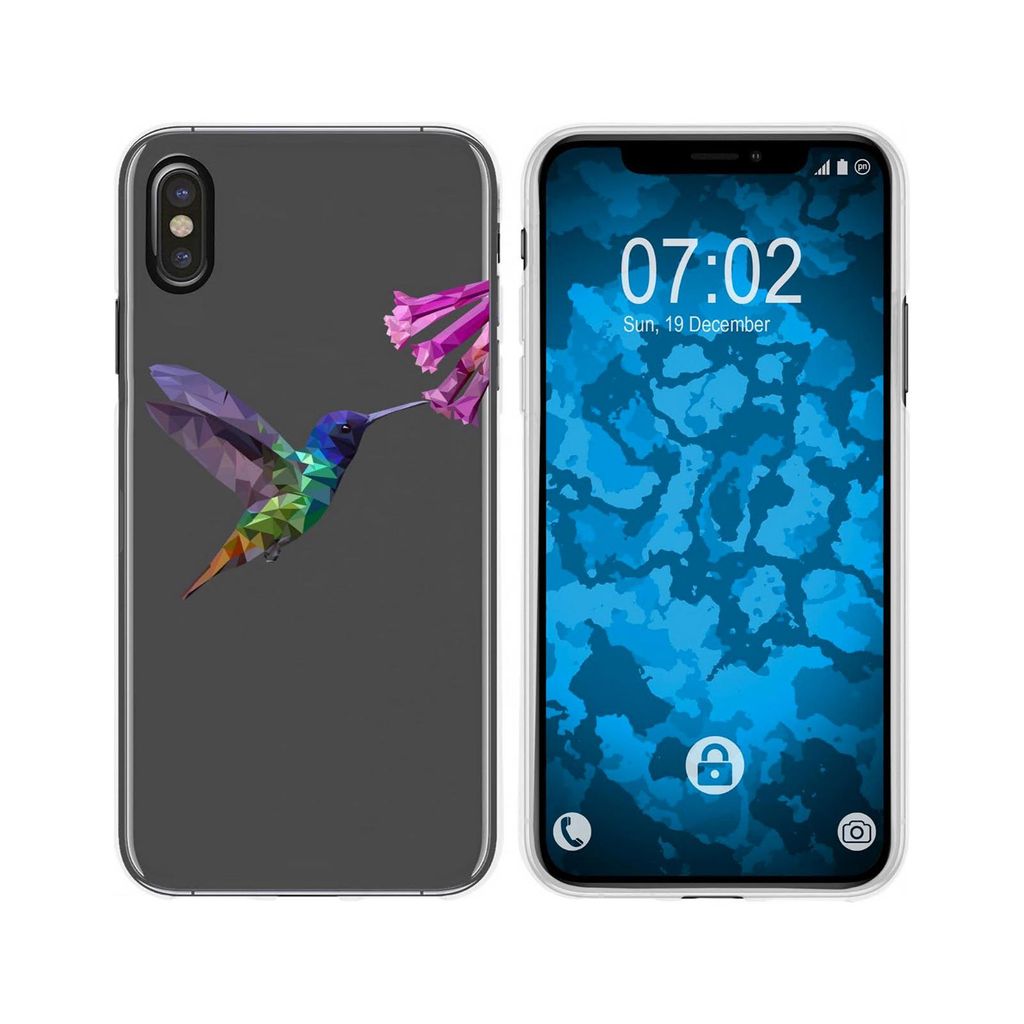 PhoneNatic Case kompatibel mit Apple iPhone Xs Max Silikon-Hülle Vektor Tiere Kolibri M3