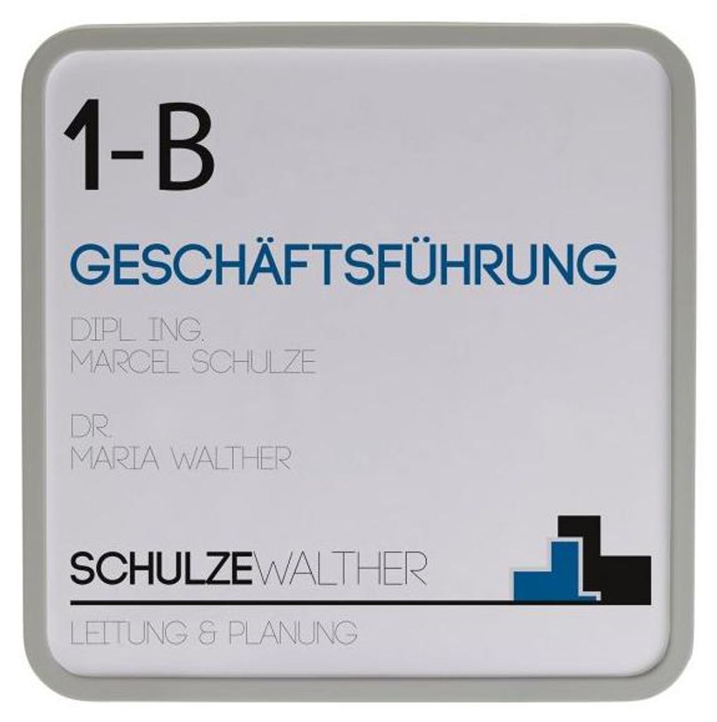 MAXI Türschild hellgrau | 150x150mm | inkl. entspiegelter Produktbild 