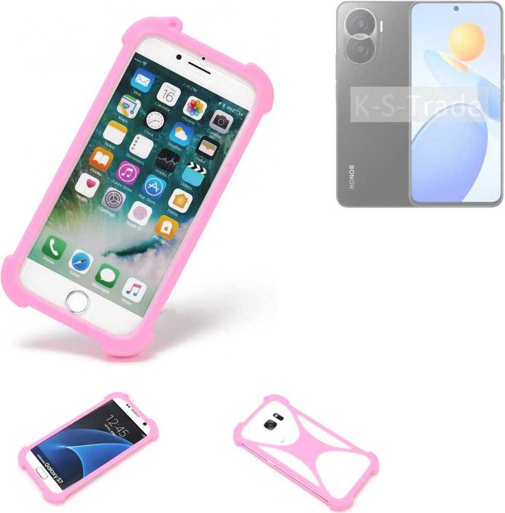 K-S-Trade Handy Hülle kompatibel mit Honor Play 7T Pro Schutz Hülle Bumper Silikon Schutz Hülle Cover Case Silikoncase Silikonbumper TPU Softcase
